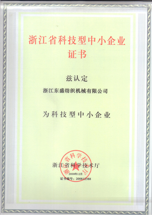 Technology oriented Small and Medium sized Enterprise Certificate