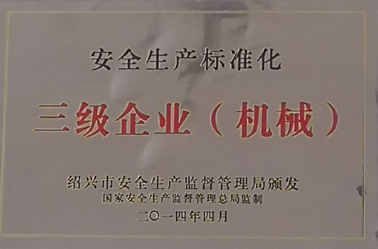 Standardization of Safety Production - Level 3 Enterprise (Machinery)