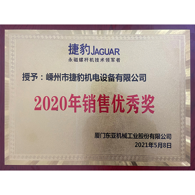 2020年銷售優秀獎